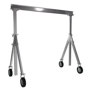 VESTIL AHA-15-10-10-PNU Gantry Crane With Pneumatic Caster, 1500 lb., 10 x 10 Feet Size, Silver, Aluminum | AG7LDD