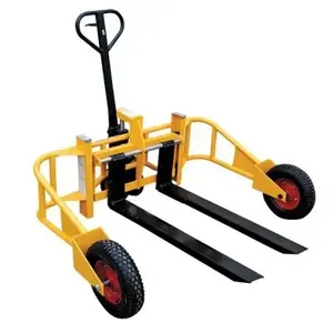 VESTIL ALL-T-2-48 Steel All-Terrain Pallet Truck, 48 Inch Fork Length, 2000 Lb. Capacity, Yellow | AG7LTU