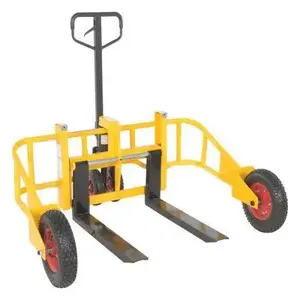 VESTIL ALL-T-2 Steel All-Terrain Pallet Truck, 32 Inch Fork Length, 2000 Lb. Capacity, Yellow | AC4ABV 2XY40