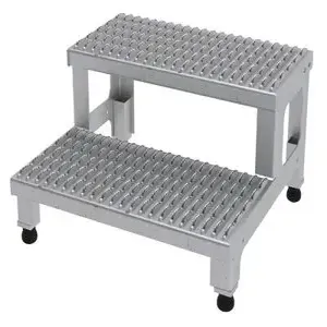 VESTIL ASP-24-SS Adjustable Stainless Steel Step Mate Stand, 2 Step, 24 Inch x 23 Inch Size | AG7LZP