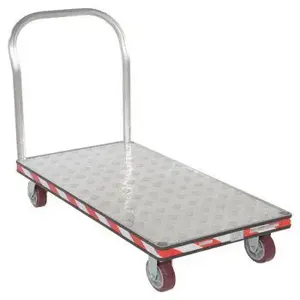 VESTIL ATP-C-2448 Platform Truck, Tread Plate, 24 x 48 Inch Size, Silver, Aluminum | AG7MAW