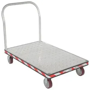 VESTIL ATP-C-3048 Platform Truck, Tread Plate, 30 x 48 Inch Size, Silver, Aluminum | AG7MBA