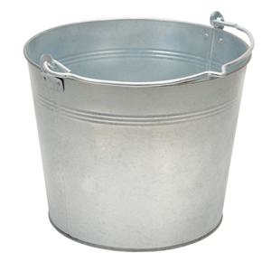 VESTIL BKT-GAL-325 Steel Bucket, 3.25 Gallon, With Handle, Galvanised | AC8PQP 3CYK9
