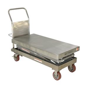 VESTIL CART-1500-D-TS-PSS Partially Stainless Steel Elevating Cart, 1500 Lb. Capacity, 24 Inch x 47.5 Inch Size | AG7PBP