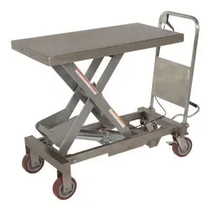 VESTIL CART-1750-PSS Stainless Steel Single Scissor Cart, 1750 Lb. Capacity, 20 Inch x 39.5 Inch Size | AG7PBR