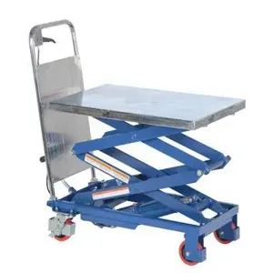 VESTIL CART-200-D Hydraulic Double Scissor Cart, 220 Lb. Capacity, 17.5 Inch x 27 Inch Size | AG7PBZ