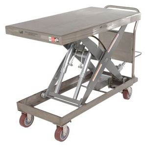 VESTIL CART-2000-PSS Partially Stainless Steel Elevating Cart, 2000 Lb. Capacity, 24 Inch x 47 Inch Size | AG7PBW