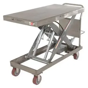 VESTIL CART-2000-PSS Partially Stainless Steel Elevating Cart, 2000 Lb. Capacity, 24 Inch x 47 Inch Size | AG7PBW