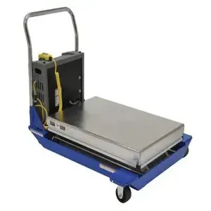 VESTIL CART-24-10-DC-PSS Scissor Cart, DC Powered, 1000 Lb. Capacity, 48 x 24 Inch Size | CE3ARQ