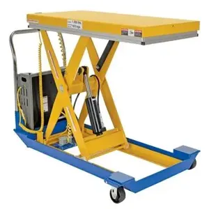 VESTIL CART-24-10-DC DC Powered Scissor Cart, 1000 Lb. Capacity, 48 Inch x 24 Inch Size | AG7PCE