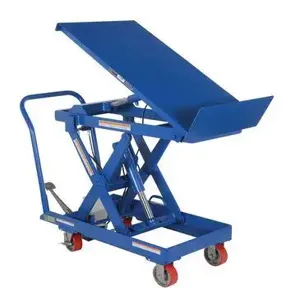 VESTIL CART-500-LT Scissor Lift Cart, 500 Lb., Steel Tilt | AC3HMG 2TKY5