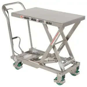 VESTIL CART-500-SS3 Scissor Cart, Stainless Steel, 500 Lb. Capacity | CE3ATN