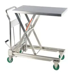 VESTIL CART-550-SS Scissor Lift Cart, 550 Lb., Stainless Steel Fixed | AC3HME 2TKY3