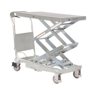 VESTIL CART-800-D-PSS Scissor Lift Cart, 800 Lb., Stainless Steel Fixed | AC3HMC 2TKY1