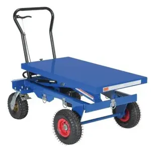 VESTIL CART-PN-1500 Pneumatic Tire Hydraulic Cart, 1500 Lb. Capacity | AG7PDQ