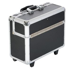 VESTIL CASE-SH Aluminum Frame Case With Trolley, 20 Inch x 10 Inch x 15 Inch Size, Black/Silver | AG7PEJ