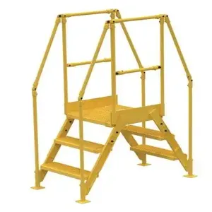 VESTIL COL-3-26-14 Cross-over Ladder 3-Step, 28 Inch Height, 14 Inch Width, Yellow | AG7PKP