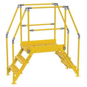 VESTIL COL-3-26-23 Cross-over Ladder 3-Step, 28 Inch Height, 26 Inch Width, Yellow | AG7PKQ