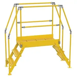 VESTIL COL-3-26-33 Cross-over Ladder 3-Step, 28 Inch Height, 38 Inch Width, Yellow | AG7PKR