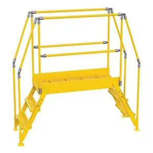 VESTIL COL-3-26-44 Cross-over Ladder 3-Step, 28 Inch Height, 50 Inch Width, Yellow | AG7PKT