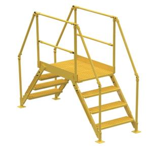 VESTIL COL-4-36-23 Cross-over Ladder 4-Step, 38 Inch Height, 26 Inch Width, Yellow | AG7PKV