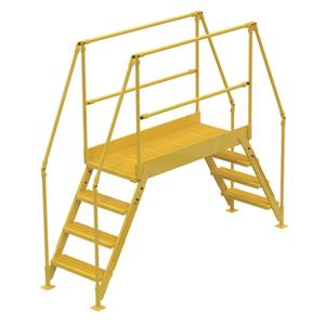 VESTIL COL-4-36-44 Cross-over Ladder 4-Step, 38 Inch Height, 50 Inch Width, Yellow | AG7PKX
