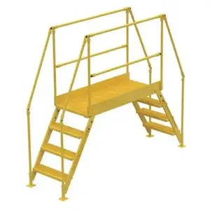 VESTIL COL-4-36-44 Cross-over Ladder 4-Step, 38 Inch Height, 50 Inch Width, Yellow | AG7PKX