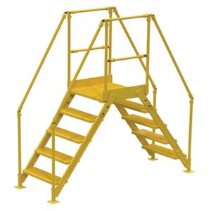 VESTIL COL-5-46-14 Cross-over Ladder 5-Step, 48 Inch Height, 14 Inch Width, Yellow | AG7PKY