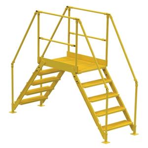 VESTIL COL-5-46-23 Cross-over Ladder 5-Step, 48 Inch Height, 26 Inch Width, Yellow | AG7PKZ
