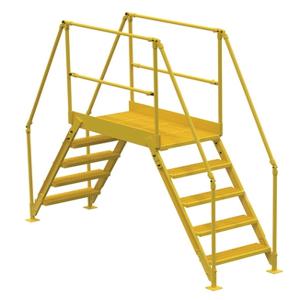VESTIL COL-5-46-33 Cross-over Ladder 5-Step, 48 Inch Height, 38 Inch Width, Yellow | AG7PLA