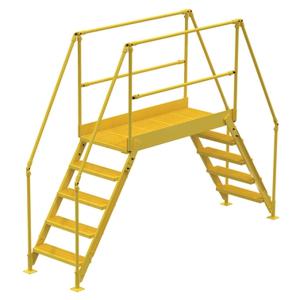 VESTIL COL-5-46-44 Cross-over Ladder 5-Step, 48 Inch Height, 50 Inch Width, Yellow | AG7PLB