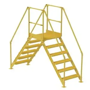 VESTIL COL-6-56-14 Cross-over Ladder 6-Step, 58 Inch Height, 14 Inch Width, Yellow | AG7PLC