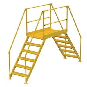 VESTIL COL-6-56-33 Cross-over Ladder 6-Step, 58 Inch Height, 38 Inch Width, Yellow | AG7PLE