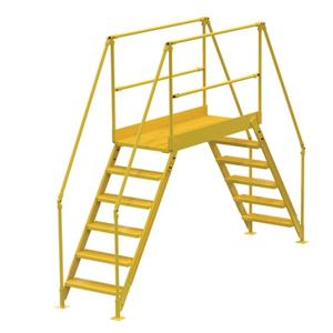 VESTIL COL-6-56-44 Cross-over Ladder 6-Step, 58 Inch Height, 50 Inch Width, Yellow | AG7PLF