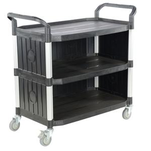 VESTIL CSC-P Commercial Cart, 43x 20 Inch Size, 3-Shelf With Panels | AG7PPW