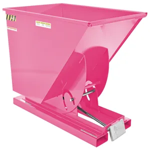 VESTIL D-100-HD-BG Self Dumping Hopper, Heavy Duty, 1 cu. yd., 6000 Lb., Bubble Gum, Steel | CE3BVQ