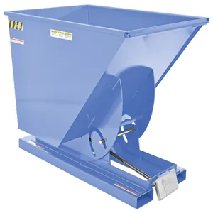 VESTIL D-100-HD-BL-S Self Dumping Hopper, Heavy Duty, 1 cu. yd., 6000 Lb., Sky Blue, Steel | CE3BVU