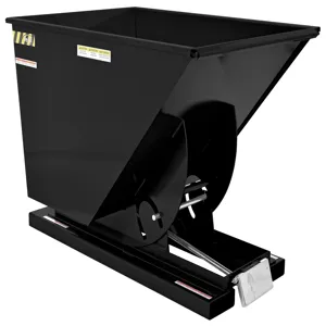 VESTIL D-100-HD-BLK-SG Self Dumping Hopper, Heavy Duty, 1 cu. yd., 6000 Lb., Black Semi Gloss, Steel | CE3BVT