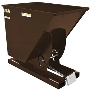 VESTIL D-100-HD-BRN-EB Self Dumping Hopper, Heavy Duty, 1 cu. yd., 6000 Lb., Earth Brown, Steel | CE3BVV