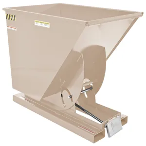 VESTIL D-100-HD-BRN-SB Self Dumping Hopper, Heavy Duty, 1 cu. yd., 6000 Lb., Sandy Biege, Steel | CE3BVX