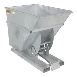 VESTIL D-100-HD-GAL Self Dumping Hopper, Heavy Duty, 1 cu. yd., 6000 Lb., Galvanized, Steel | AG7PVD