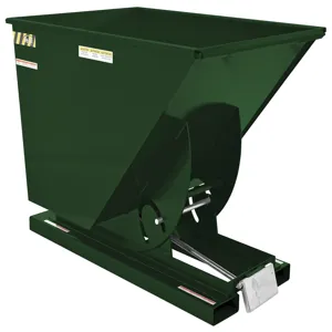 VESTIL D-100-HD-GRN-H Self Dumping Hopper, Heavy Duty, 1 cu. yd., 6000 Lb., Hunter Green, Steel | CE3BVY