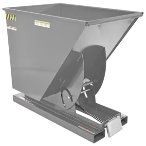 VESTIL D-100-HD-GY-MG Self Dumping Hopper, Heavy Duty, 1 cu. yd., 6000 Lb., Machine Gray, Steel | CE3BVZ