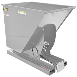 VESTIL D-100-HD-SL Self Dumping Hopper, Heavy Duty, 1 cu. yd., 6000 Lb., Silver Lining, Steel | CE3BWA