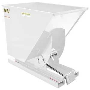 VESTIL D-100-HD-WHT Self Dumping Hopper, Heavy Duty, 1 cu. yd., 6000 Lb., White, Steel | AG7PVJ