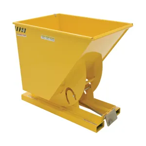 VESTIL D-100-HD-YEL Self Dumping Hopper, Heavy Duty, 1 cu. yd., 6000 Lb., Yellow, Steel | AG7PVK