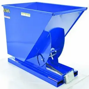 VESTIL D-100-HD Self Dumping Hopper, Heavy Duty, 1 cu. yd., 6000 Lb., Blue, Steel | AG7PVC