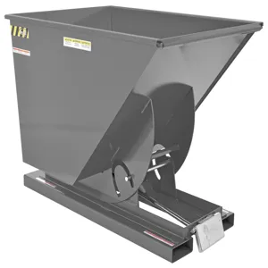 VESTIL D-100-LD-GY-SG Self Dumping Hopper, Light Duty, 1 cu. yd., 2000 Lb., Battleship Gray, Steel | AG7PVP