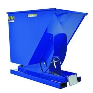 VESTIL D-100-LD Self Dumping Hopper, Light Duty, 1 cu. yd., 2000 Lb., Blue, Steel | AG7PVL