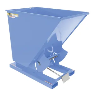 VESTIL D-150-HD-BL-S Self Dumping Hopper, Heavy Duty, 1.5 cu. yd., 6000 Lb., Sky Blue, Steel | CE3BXC